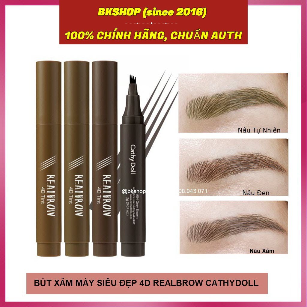 [Thái Lan] Bút xăm mày Real Brow 4D Tattoo Tint Cathy Doll 2g