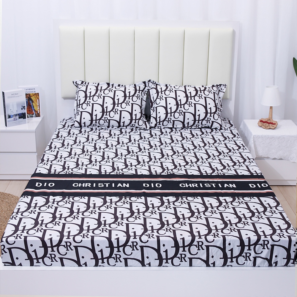 Combo 3 Món Ga Gối Cotton poly Thương Hiệu Mẫu Dior Sang Trọng, Tinh Tế