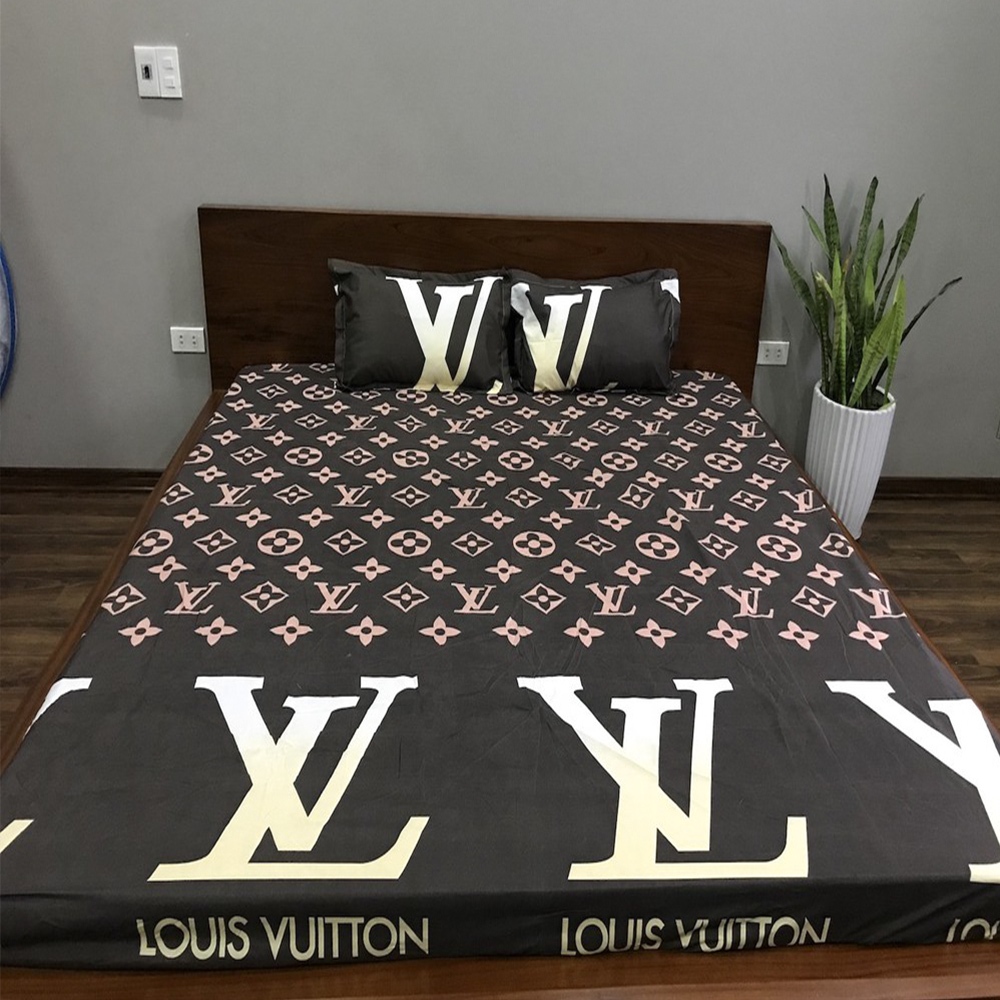 Combo 3 Món Ga Gối Cotton poly Thương Hiệu Mẫu Dior Sang Trọng, Tinh Tế