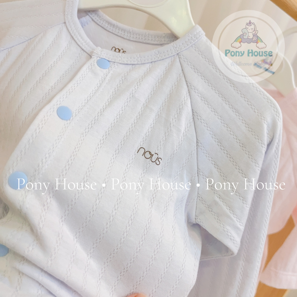 Bộ Quần Áo Dài Tay Nous Cài Thẳng Vải Nu Air Siêu Mềm Thoáng Khí Size Cho Bé từ 0-3 Tháng đến 9-12 Tháng