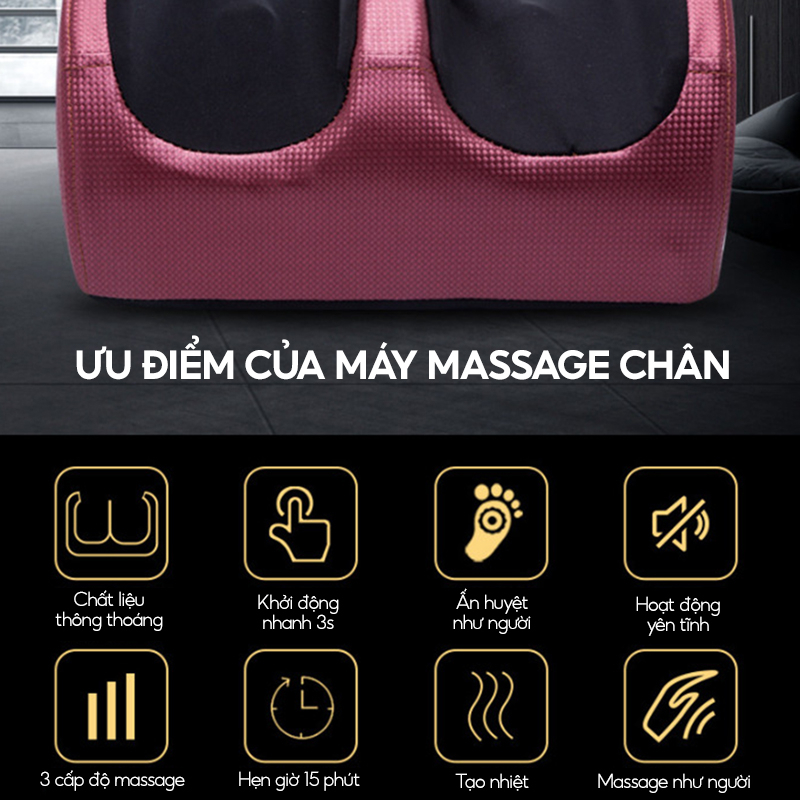 Máy massage chân bấm huyệt DELADEP bản cao cấp máy mát xa xoa bóp bàn chân dành cho người già dân văn phòng MSC01