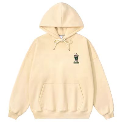 Áo hoodie Dessuu nỉ lót bông dày thêu hình thỏ ở ngực