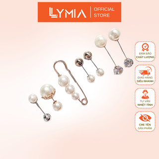 Set cài áo LYMIA ghim cài, khuy gài, nút cài quần áo đính hạt 7 món siêu xinh