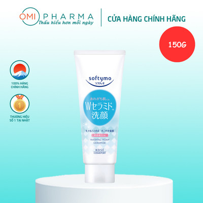 Sữa Rửa Mặt Tạo Bọt Dưỡng Ẩm Bổ Sung Ceramide Softymo Kosé Nhật Bản (Tuýp 150g)