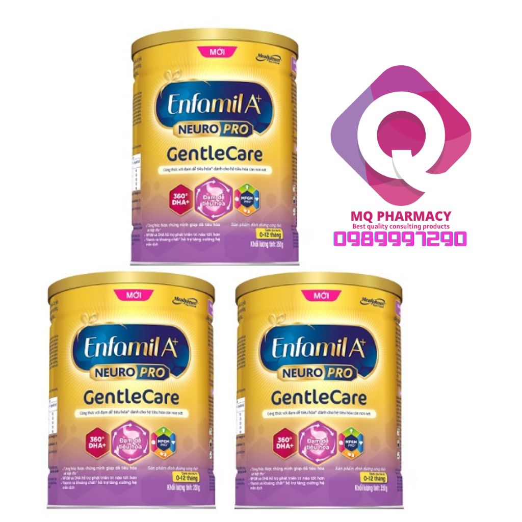 Sữa Enfamil A+ NEUROPRO GentleCare cho bé 0-12 tháng có hệ tiêu hoá nhạy cảm hộp 350g