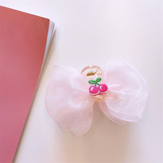 Kẹp và cột tóc voan cherry tiểu thư cho bé gái