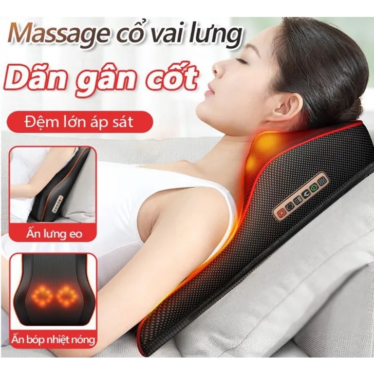 Gối Massage Cổ Vai Gáy Hồng Ngoại Massage Toàn Thân Hỗ Trợ Giảm Mệt Mỏi