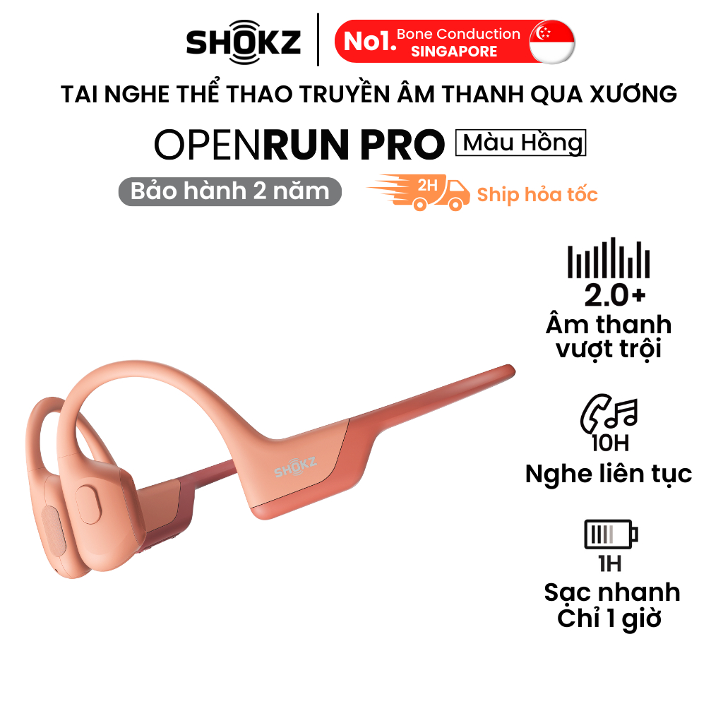 Tai Nghe Bluetooth Thể Thao Truyền Âm Thanh Qua Xương SHOKZ OPENRUN PRO S810 Màu Hồng - Bảo hành 2 năm