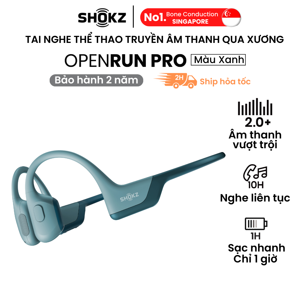 Tai Nghe Bluetooth Thể Thao Truyền Âm Thanh Qua Xương SHOKZ OPENRUN PRO S810 Màu Xanh - Bảo Hành 2 Năm