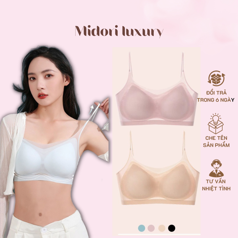 Áo Lót Nữ Tàng Hình Voan Lạnh Siêu Mỏng Nhẹ Tản Nhiệt Không Gọng Không Đường May Al4