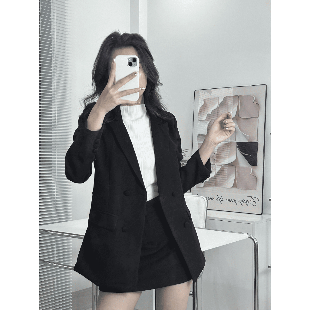 [CHIẾT EO] ÁO VEST NỮ ÁO BLAZER  Đệm vai, nút bọc, form chuẩn đi làm đi chơi LB03