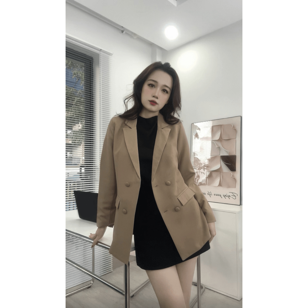 ÁO VEST NỮ ÁO BLAZER Đệm vai, nút bọc, form chuẩn đi làm đi chơi LB03