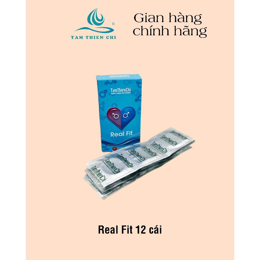 Bao cao su Tâm Thiện Chí Real Fit ôm sát hộp 12 chiếc
