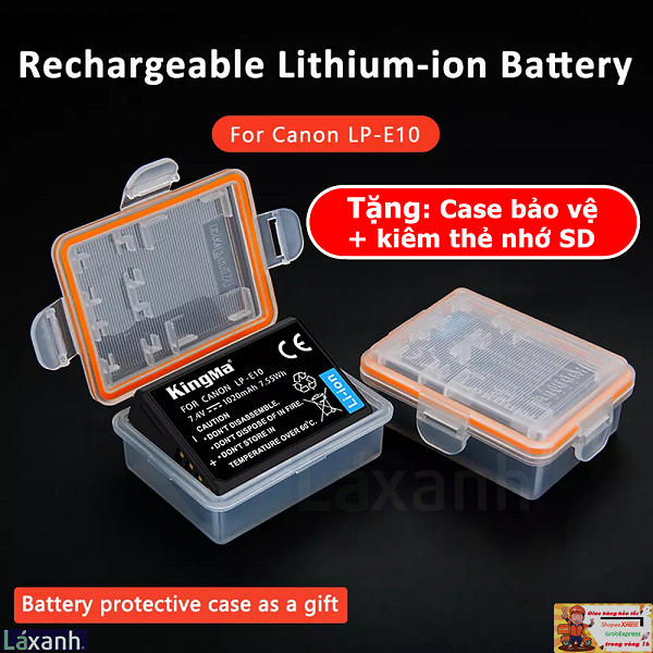 Canon LP-E10 | Pin và Dock sạc máy ảnh Canon EOS 4000D 3000D 1000D 1300D Rebel T100 T7 T6 T5 T3 Canon LP-E10 LPE10 E10