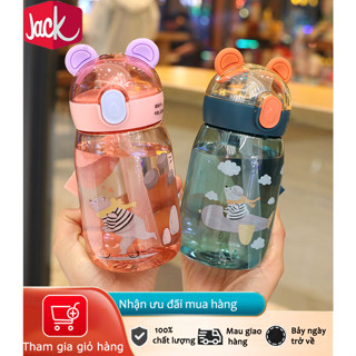 Jack 2024 Mới 500ml Chai dễ thương với ống hút, cốc uống cho sinh viên đi học