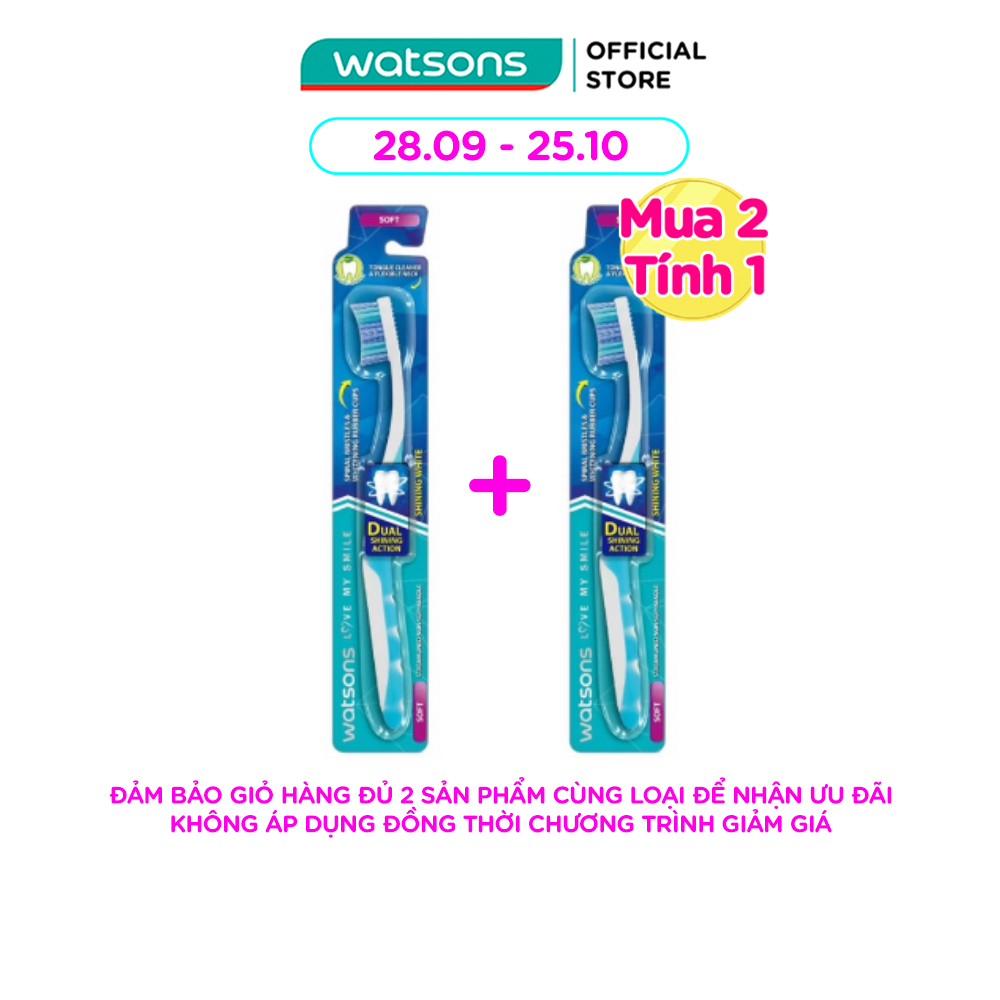 Bàn Chải Đánh Răng Watsons Shining White Toothbrush (Soft) 1s