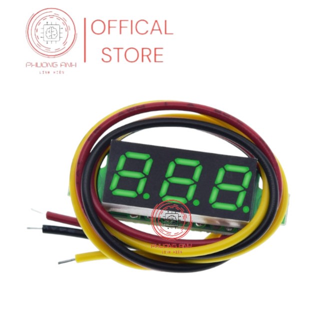 Vôn kế Mini 3 dây màn hình LED 0.28inch DC 0 -100V chất lượng cao, giá Rẻ