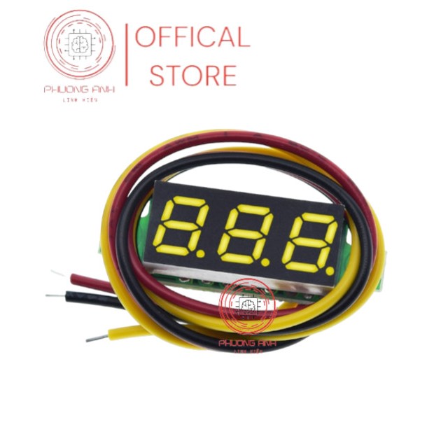 Vôn kế Mini 3 dây màn hình LED 0.28inch DC 0 -100V chất lượng cao, giá Rẻ
