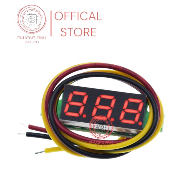 Vôn kế Mini 3 dây màn hình LED 0.28inch DC 0 -100V chất lượng cao, giá Rẻ