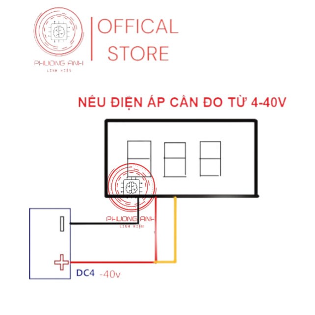 Vôn kế Mini 3 dây màn hình LED 0.28inch DC 0 -100V chất lượng cao, giá Rẻ