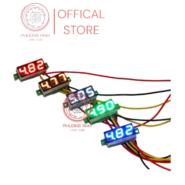 Vôn kế Mini 3 dây màn hình LED 0.28inch DC 0 -100V chất lượng cao, giá Rẻ