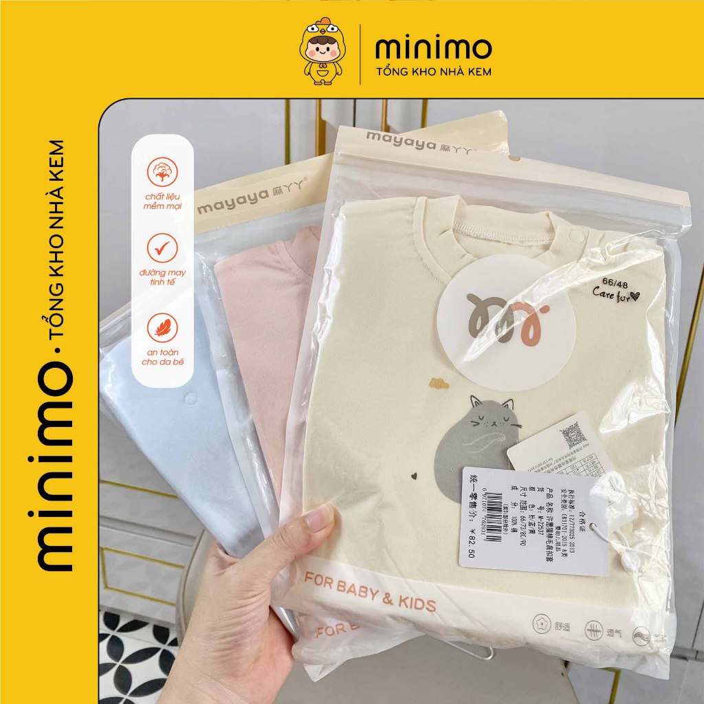 Đồ bộ thu đông trẻ em  nhà Minimo, Bộ dài tay thu đông cho bé, khách chọn màu shop giao hình in ngẫu nhiên