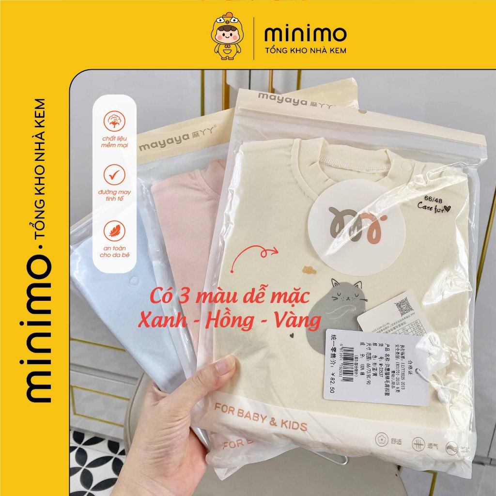 Đồ bộ thu đông trẻ em  nhà Minimo, Bộ dài tay thu đông cho bé, khách chọn màu shop giao hình in ngẫu nhiên