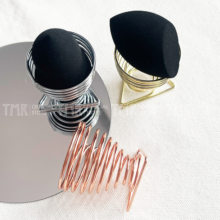 Giá Đỡ Mút Trang Điểm Dạng Xoắn Ốc TMR 3 Màu Giúp Mút Khô Thoáng Sạch Sẽ Decor Góc Bàn Trang Điểm