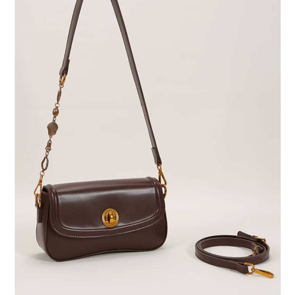 Túi xách nữ túi đeo vai đeo chéo 2 quai khoá xoay vintage da mềm DTSTUDIO DT019