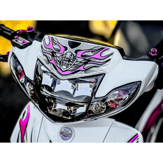 Đầu  đèn sirius 2 tầng ,TẶNG CẶP BÓNG DEmei_ CHÂN H4, gắn cho sirius 50-110 , , full ốp sihello đủ màu kèm bợ cổ