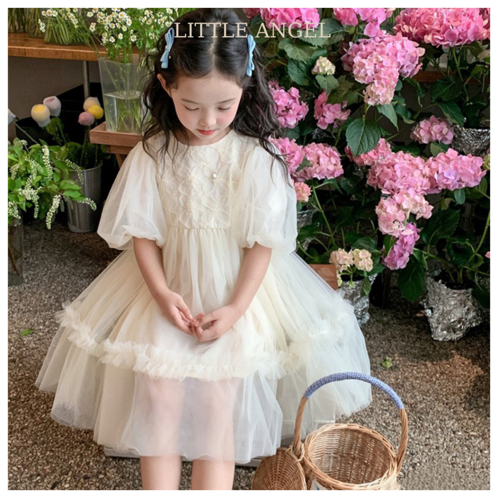 Váy đầm công chúa thiết kế cho bé gái thêu hoa nổi bật phong cách tiểu thư ngọt ngào dễ thương size 10-40kg