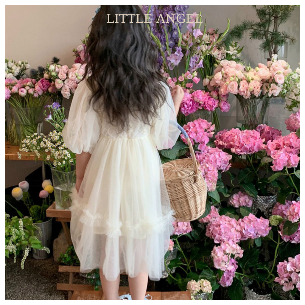 Váy đầm công chúa thiết kế cho bé gái thêu hoa nổi bật phong cách tiểu thư ngọt ngào dễ thương size 10-40kg