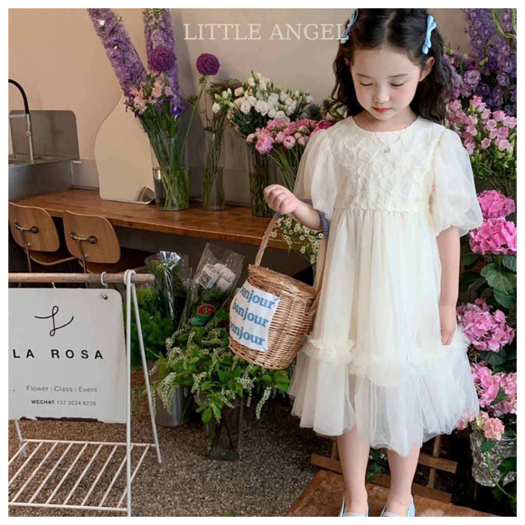 Váy đầm công chúa thiết kế cho bé gái thêu hoa nổi bật phong cách tiểu thư ngọt ngào dễ thương size 10-40kg