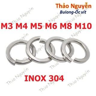 Set 20 vòng đệm vênh - long đền vênh inox 304 các loại m3 m4 m5 m6 m8 m10