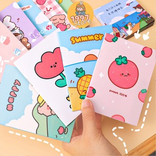 Set 10 quyển vở mini A7 bìa dễ thương , Combo 10 quyển sổ mini Cute