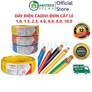 Dây điện cadivi đơn CV 1.0 1.5 2.5 4.0 đủ màu | lõi đồng cao cấp | bền bỉ và bóng | dẫn điện tốt