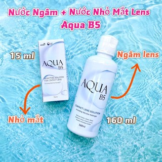 Nước Ngâm + Nước Nhỏ Mắt Lens Aqua B5 Contact Lens Including Silicone Hydrogel - Hàn Quốc