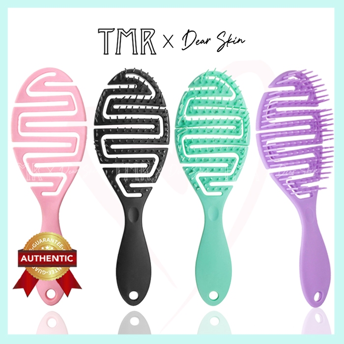 TMR Lược Gỡ Rối, Chải Tóc Ướt, Mát Xa Da Đầu Tiện Dụng Hair Comb Brush 3 Màu Xinh Xắn_Hồng_Đen_Xanh