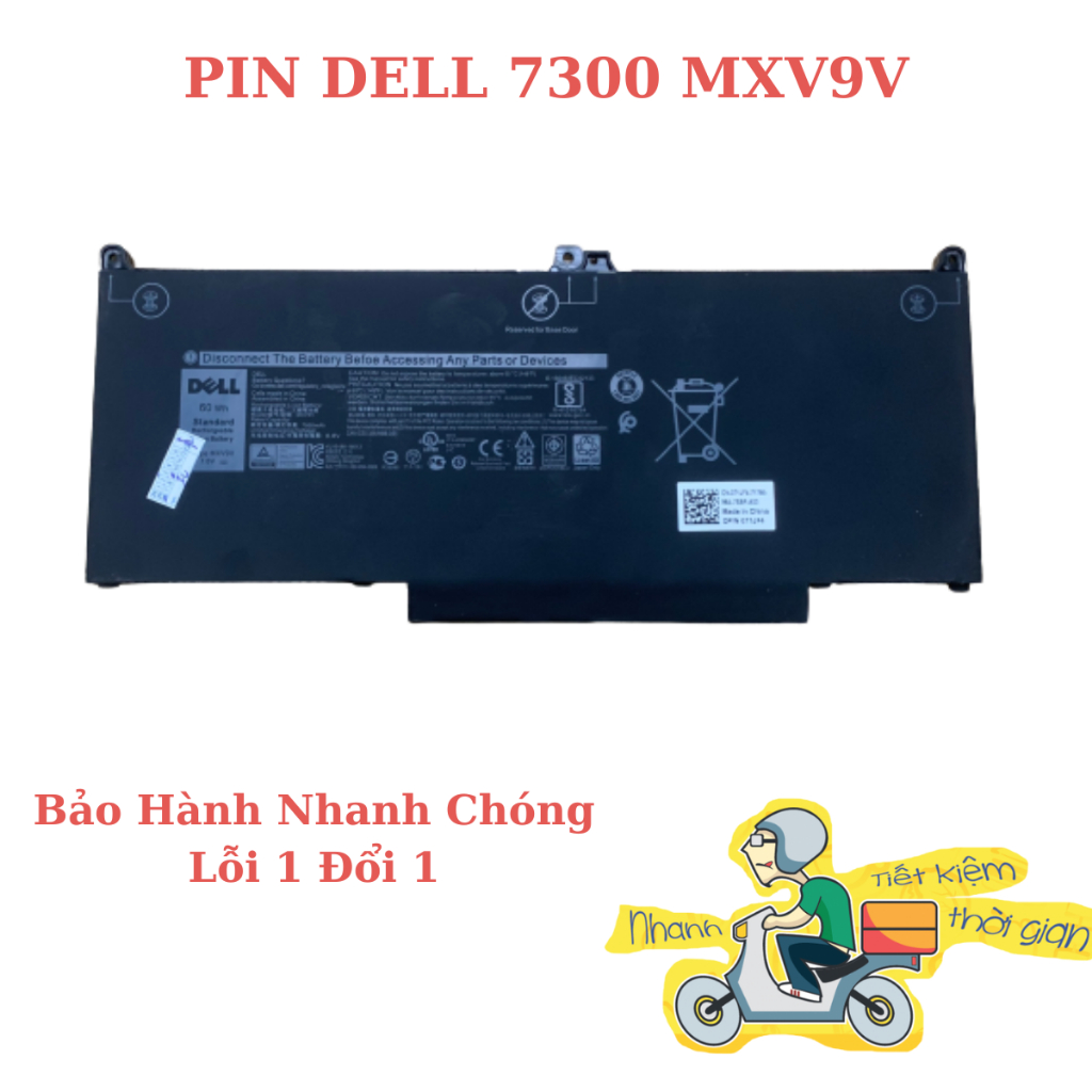 Pin laptop Dell Latitude 5300 7300 7400 MXV9V   4 CELL