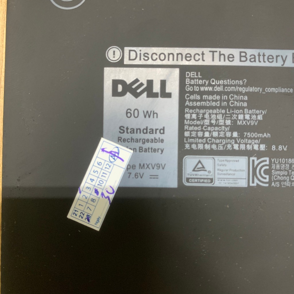 Pin laptop Dell Latitude 5300 7300 7400 MXV9V   4 CELL