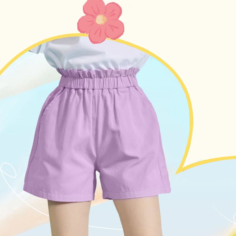 Quần đùi bé gái BabyloveGO 2024 quần short cho bé chất kaki đứng form mềm mịn thoáng mát QT006