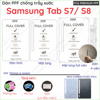 Dán PPF & Vân Carbon samsung tab s7 / tab s8 màn hình, mặt lưng, full body bo viề