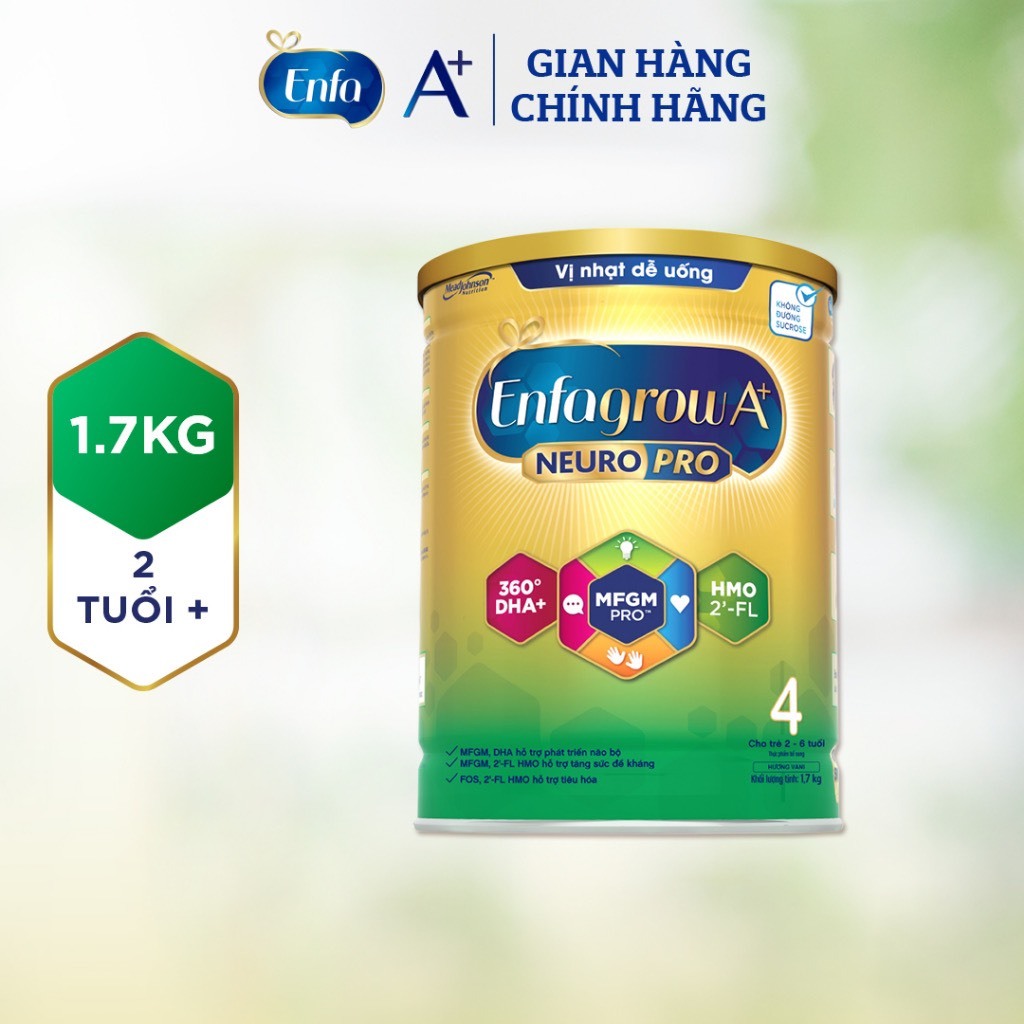 Sữa bột Enfagrow A+ NeuroPro 4 1,7kg vị nhạt thanh mát