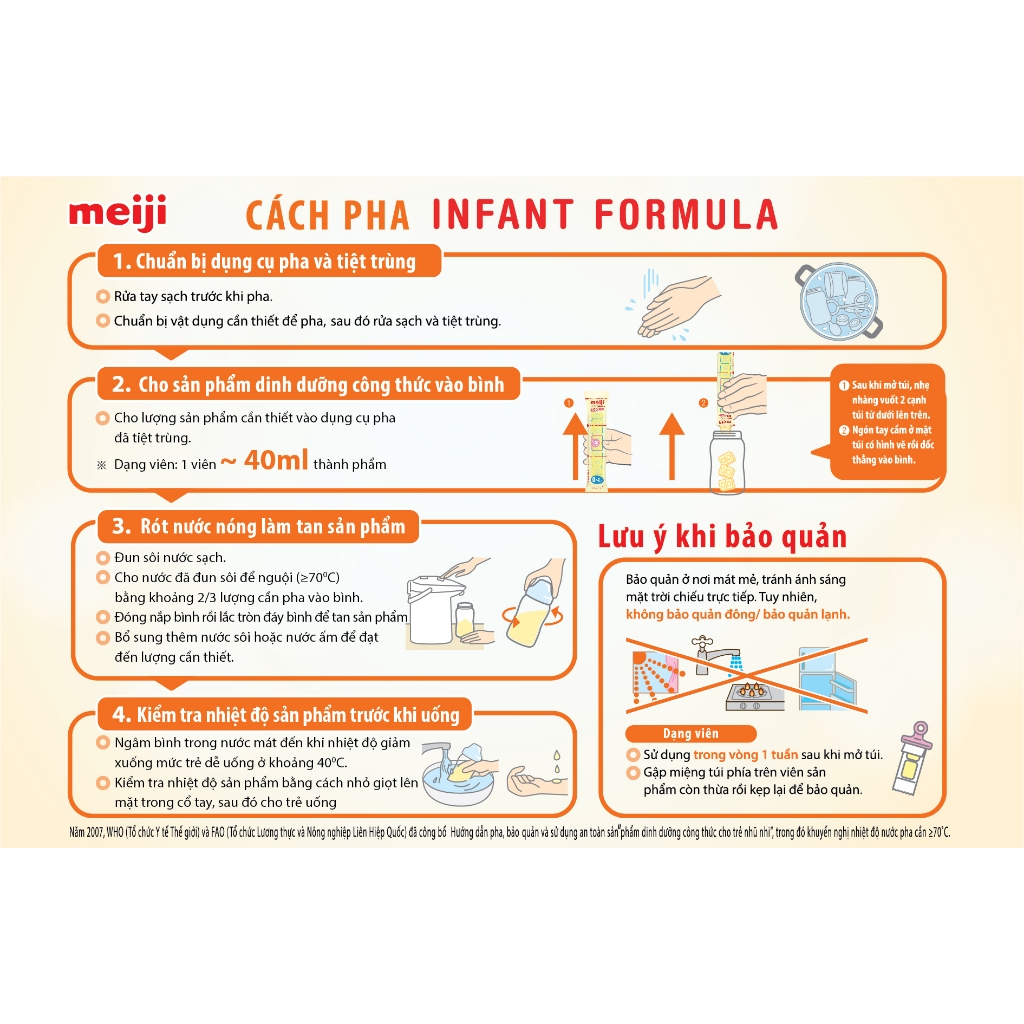 Sữa dạng thanh Meiji Infant Formula EZcube- Nhập khẩu chính hãng (540g)