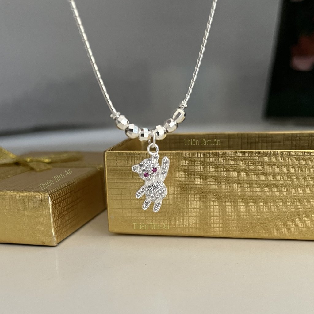 Dây chuyền mặt Gấu Bạc ta cho Bé gái TTA Jewelry - Quà tặng sinh nhật, kỷ niệm, lễ tết ý nghĩa