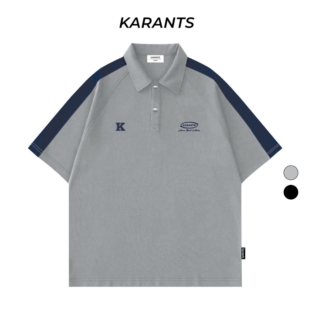 [Mã FATREND2810 giảm đến 30k tối đa 99k] Áo Polo Phối Cúc Bấm Karants Local Brand Streetwear Form Oversize - KR60