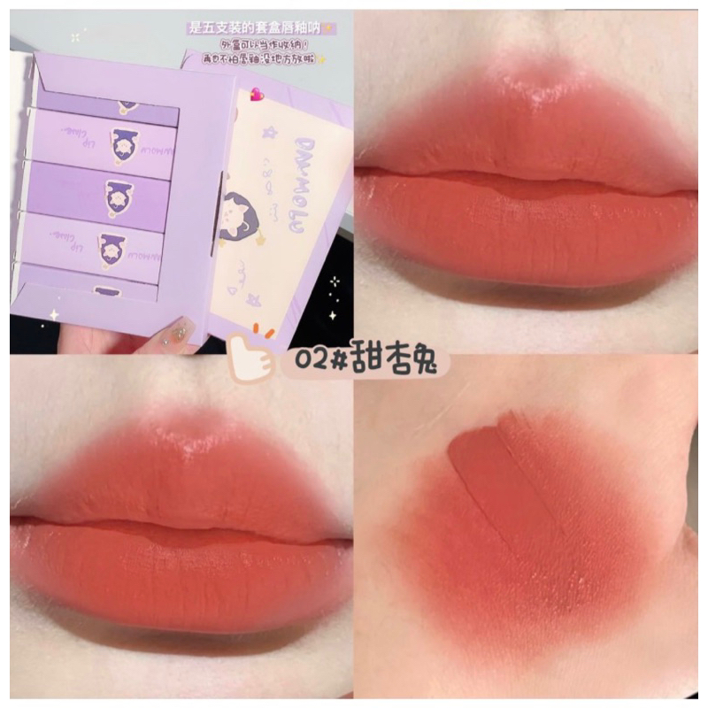 Set Son 5 Cây, Son Kem DAMOLU Nội Địa Trung - Mịn Lì Mềm Môi