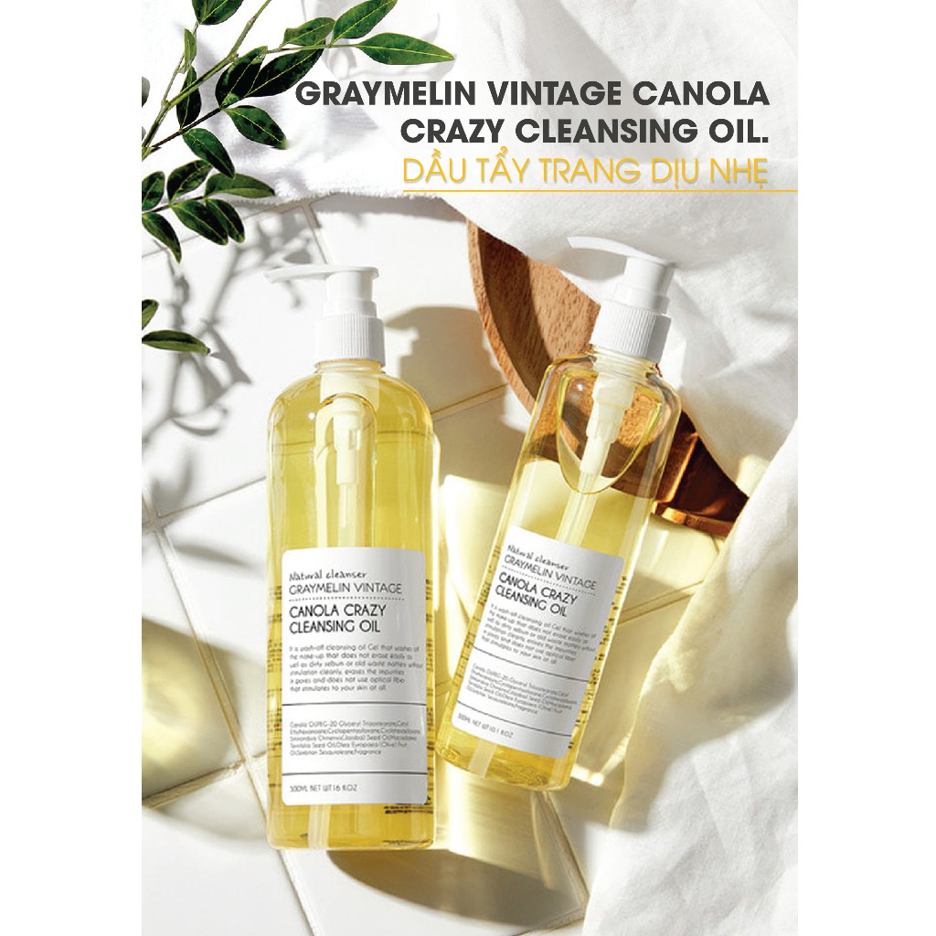 Bộ đôi sản phẩm làm sạch da GRAYMELIN  Dầu Tẩy Trang Hoa Cải và Gel Tẩy Da Chết  Pineapple Mild Peeling