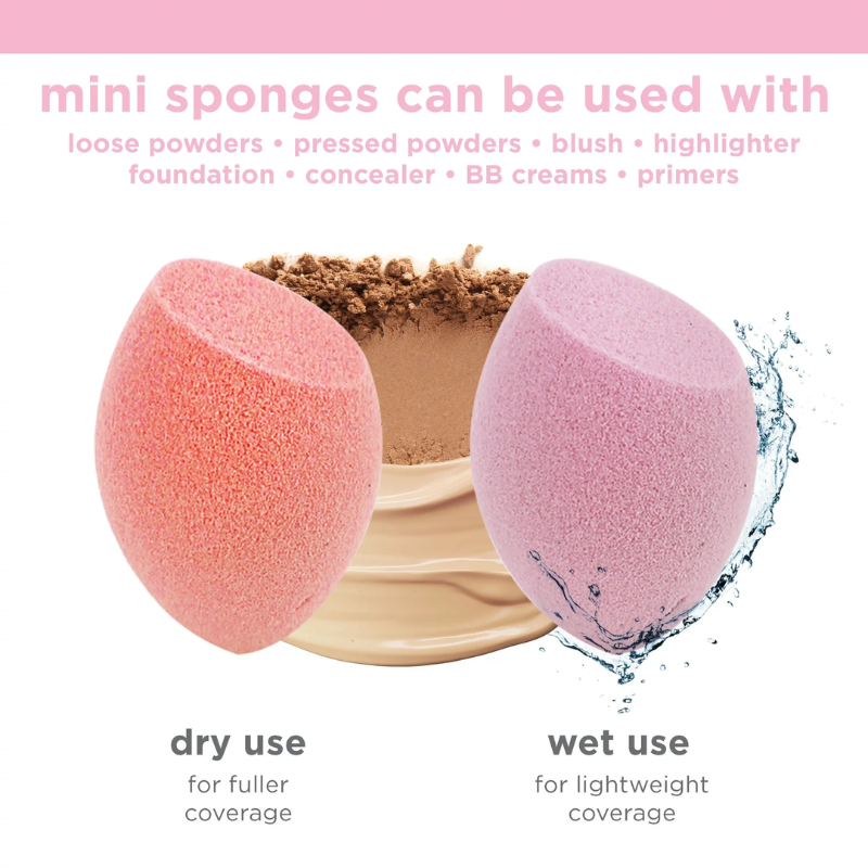 Mút Tán Nền Che Khuyến Điểm Mini Đỏ Real Techniques Berry Pop Miracle Mini Sponges (Không Hộp)