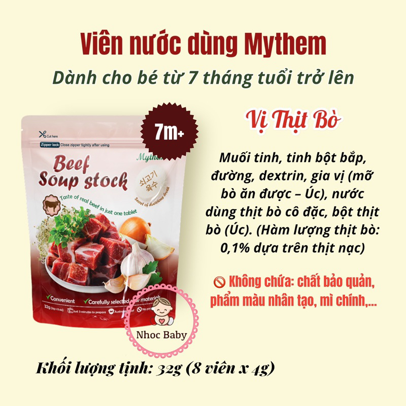 Viên nêm nước dùng Mythem Hàn Quốc  cho bé 7m+
